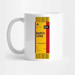 Boarding pass for Barcelona Mug